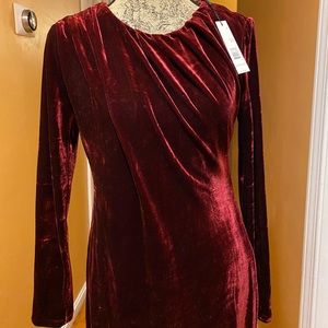 T Tahari Womens Party Dress Velvet Long Sleeves